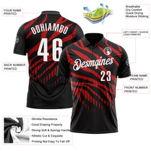 Загрузить изображение в средство просмотра галереи, Custom Black Red-White 3D Bowling Dot Performance Polo Shirt