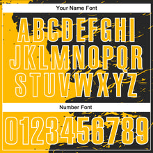 Load image into Gallery viewer, Custom Black Gold-White 3D Bowling Splash Ink Performance Polo Shirt