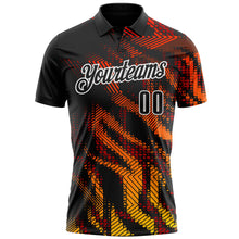 Load image into Gallery viewer, Custom Black Red-White 3D Bowling Geometric Shape Performance Polo Shirt