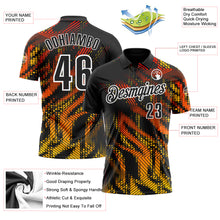 Загрузить изображение в средство просмотра галереи, Custom Black Gold-White 3D Bowling Geometric Shape Performance Polo Shirt