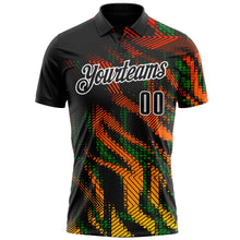 Load image into Gallery viewer, Custom Black Grass Green-White 3D Bowling Geometric Shape Performance Polo Shirt