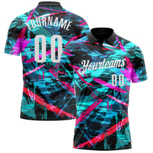 Load image into Gallery viewer, Custom Black White 3D Bowling Abstract Grunge Art Performance Polo Shirt