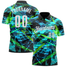 Load image into Gallery viewer, Custom Black White 3D Bowling Abstract Grunge Art Performance Polo Shirt