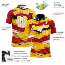 Загрузить изображение в средство просмотра галереи, Custom Red Yellow-Black 3D Bowling Abstract Grunge Art Performance Polo Shirt