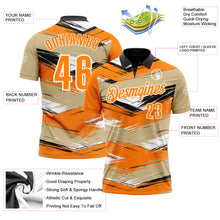Загрузить изображение в средство просмотра галереи, Custom Vegas Gold Bay Orange-Black 3D Bowling Abstract Grunge Art Performance Polo Shirt