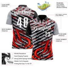 Загрузить изображение в средство просмотра галереи, Custom Gray Black-Red 3D Bowling Line Performance Polo Shirt