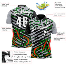 Charger l'image dans la galerie, Custom Gray Black Red-Grass Green3D Bowling Line Performance Polo Shirt