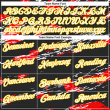 Load image into Gallery viewer, Custom Black Yellow-Red 3D Abstract Grunge Art Performance Polo Shirt