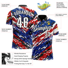 Загрузить изображение в средство просмотра галереи, Custom Black Red-Royal 3D Bowling Abstract Grunge Art Performance Polo Shirt