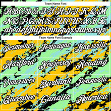 Загрузить изображение в средство просмотра галереи, Custom Black Pea Green Ice Blue-Gold 3D Bowling Abstract Grunge Art Performance Polo Shirt