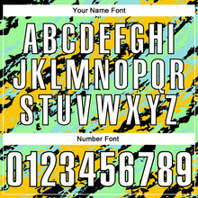 Загрузить изображение в средство просмотра галереи, Custom Black Pea Green Ice Blue-Gold 3D Bowling Abstract Grunge Art Performance Polo Shirt