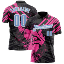 Загрузить изображение в средство просмотра галереи, Custom Black Light Blue-Pink 3D Bowling Abstract Grunge Art Performance Polo Shirt