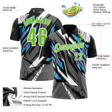 Загрузить изображение в средство просмотра галереи, Custom Black Aurora Green Gray Sky Blue-Red 3D Bowling Abstract Grunge Art Performance Polo Shirt