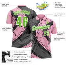 Загрузить изображение в средство просмотра галереи, Custom Light Pink Aurora Green-Steel Gray 3D Bowling Splash Ink Performance Polo Shirt