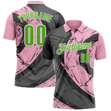 Загрузить изображение в средство просмотра галереи, Custom Light Pink Aurora Green-Steel Gray 3D Bowling Splash Ink Performance Polo Shirt