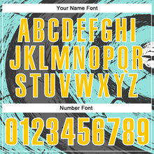 Загрузить изображение в средство просмотра галереи, Custom Ice Blue Yellow-Steel Gray 3D Bowling Splash Ink Performance Polo Shirt