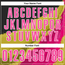 Загрузить изображение в средство просмотра галереи, Custom Black Pink-Old Gold 3D Bowling Splash Ink Performance Polo Shirt