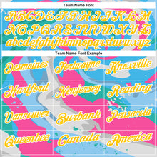 Laden Sie das Bild in den Galerie-Viewer, Custom Sky Blue Yellow Pink-Aqua 3D Bowling Splash Ink Performance Polo Shirt