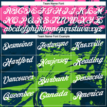 Загрузить изображение в средство просмотра галереи, Custom Navy Pink-Aurora Green 3D Bowling Splash Ink Performance Polo Shirt