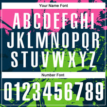 Загрузить изображение в средство просмотра галереи, Custom Navy Pink-Aurora Green 3D Bowling Splash Ink Performance Polo Shirt