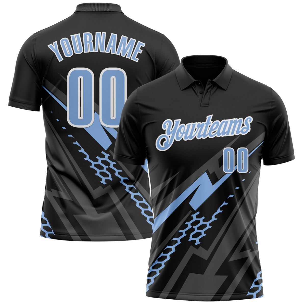 2025 Cheap Custom Black Light Blue White 3d Bowling Geometric Shape 