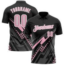Загрузить изображение в средство просмотра галереи, Custom Black Light Pink-White 3D Bowling Geometric Shape Performance Polo Shirt