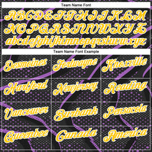 Загрузить изображение в средство просмотра галереи, Custom Black Yellow-Medium Purple 3D Bowling Dot Performance Polo Shirt