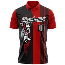 Загрузить изображение в средство просмотра галереи, Custom Red Black-White 3D Bowling Tattoos Performance Polo Shirt