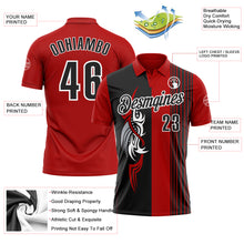 Загрузить изображение в средство просмотра галереи, Custom Red Black-White 3D Bowling Tattoos Performance Polo Shirt