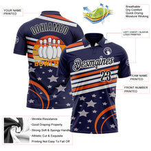 Загрузить изображение в средство просмотра галереи, Custom Navy Black-White 3D Bowling Star Performance Polo Shirt
