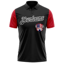 Charger l'image dans la galerie, Custom Black White 3D Bowling American Flag Performance Polo Shirt