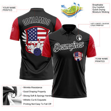 Charger l'image dans la galerie, Custom Black White 3D Bowling American Flag Performance Polo Shirt