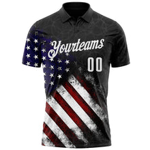 Charger l'image dans la galerie, Custom Black White 3D Bowling American Flag Performance Polo Shirt