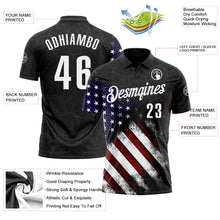 Charger l'image dans la galerie, Custom Black White 3D Bowling American Flag Performance Polo Shirt