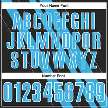 Загрузить изображение в средство просмотра галереи, Custom Black Sky Blue-White 3D Bowling Line Shape Performance Polo Shirt