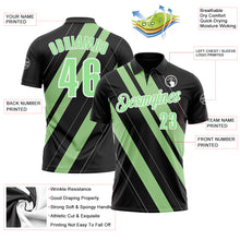 Загрузить изображение в средство просмотра галереи, Custom Black Pea Green-White 3D Bowling Line Shape Performance Polo Shirt