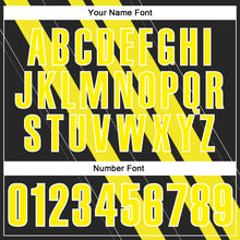 Загрузить изображение в средство просмотра галереи, Custom Black Light Yellow-White 3D Bowling Line Shape Performance Polo Shirt