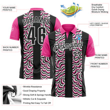 Загрузить изображение в средство просмотра галереи, Custom Black Pink-White 3D Bowling Geometric Shape Performance Polo Shirt