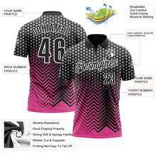 Загрузить изображение в средство просмотра галереи, Custom Black Pink-Gray 3D Bowling Geometric Shape Performance Polo Shirt