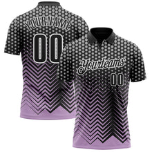Загрузить изображение в средство просмотра галереи, Custom Black Light Purple-Gray 3D Bowling Geometric Shape Performance Polo Shirt