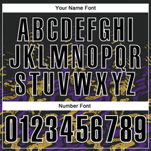 Загрузить изображение в средство просмотра галереи, Custom Black Purple-Old Gold 3D Bowling Abstract Grunge Art Performance Polo Shirt