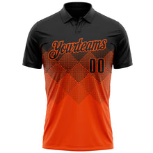 Загрузить изображение в средство просмотра галереи, Custom Black Orange 3D Pattern Design Gradient Square Shape Performance Polo Shirt