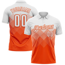 Загрузить изображение в средство просмотра галереи, Custom White Orange 3D Pattern Design Gradient Square Shape Performance Polo Shirt