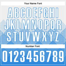 Laden Sie das Bild in den Galerie-Viewer, Custom White Powder Blue 3D Pattern Design Gradient Square Shape Performance Polo Shirt