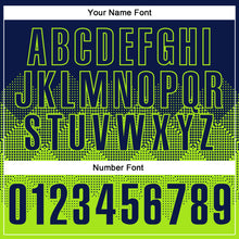 Загрузить изображение в средство просмотра галереи, Custom Navy Neon Green 3D Pattern Design Gradient Square Shape Performance Polo Shirt