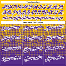 Charger l'image dans la galerie, Custom Yellow Purple-White 3D Pattern Design Gradient Square Shape Performance Polo Shirt