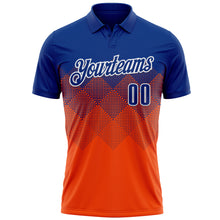 Charger l'image dans la galerie, Custom Royal Orange-White 3D Pattern Design Gradient Square Shape Performance Polo Shirt