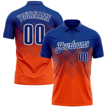 Charger l'image dans la galerie, Custom Royal Orange-White 3D Pattern Design Gradient Square Shape Performance Polo Shirt