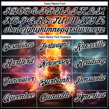 Загрузить изображение в средство просмотра галереи, Custom Navy Black-White 3D Bowling Burning Flame Performance Polo Shirt