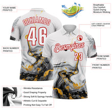 Laden Sie das Bild in den Galerie-Viewer, Custom White Red 3D Bowling Fluid Performance Polo Shirt